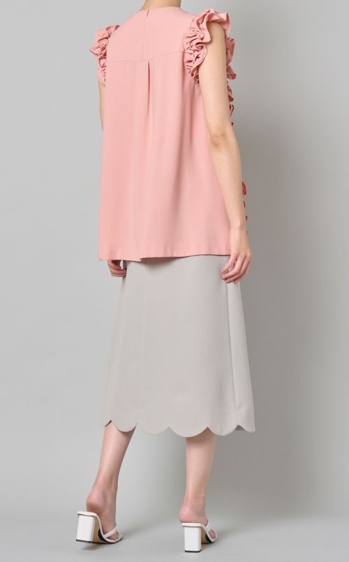 サイドフリルギャザーブラウス