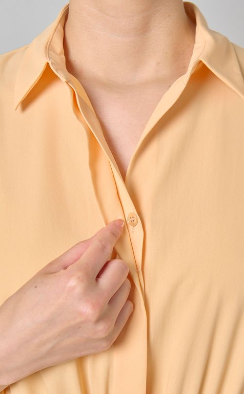 ウエストギャザーペプラムブラウス