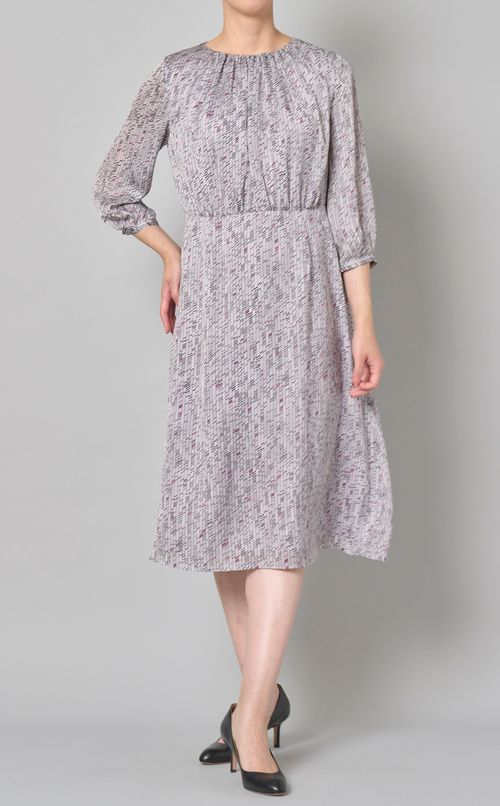 ジオメトリックギャザーワンピース