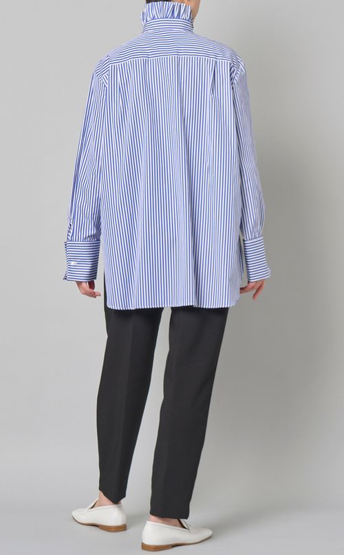 ストライププリントコットンブラウス