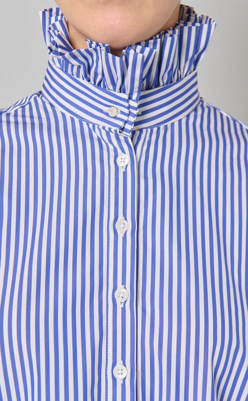 ストライププリントコットンブラウス