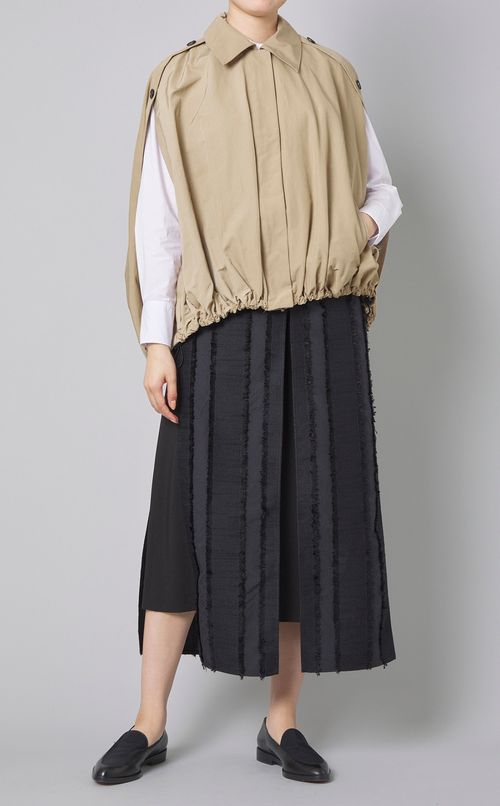 グログランギャザーコート