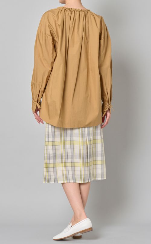 フロントリボンギャザーブラウス