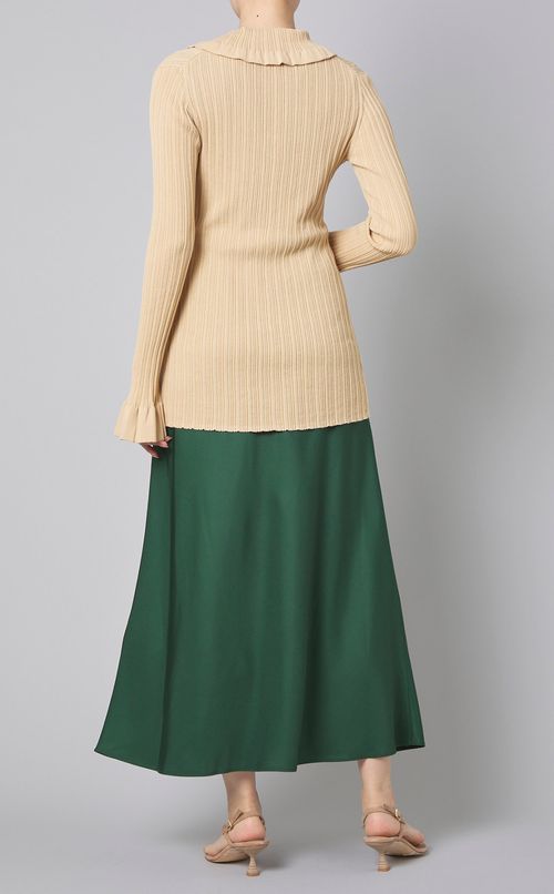 フロントリボンリブニットカーディガン