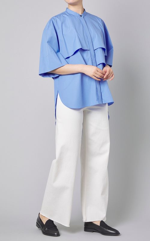 スタンドネックティアードシャツ