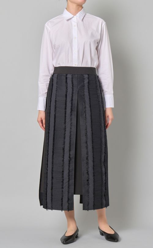 フリンジストライプジャガードスカート