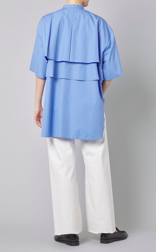 スタンドネックティアードシャツ