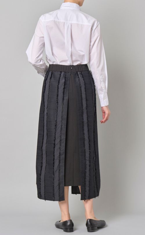 フリンジストライプジャガードスカート