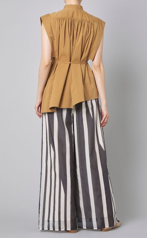 コットンアシンメトリーヘムブラウス