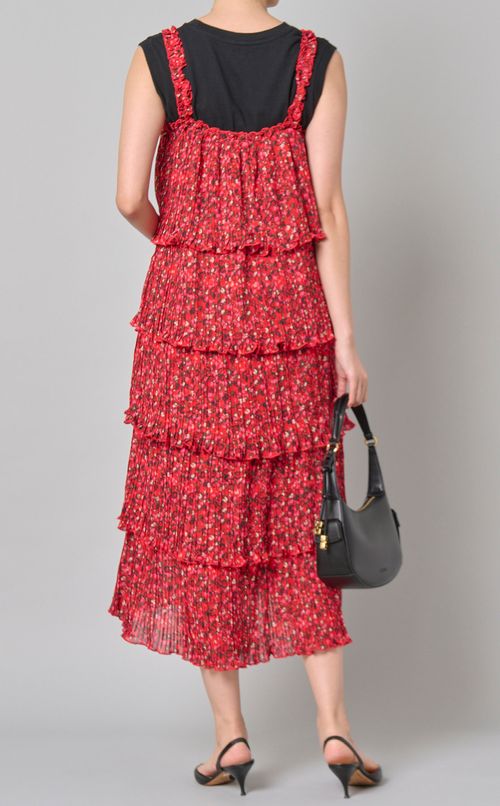 フラワープリントラッフルワンピース