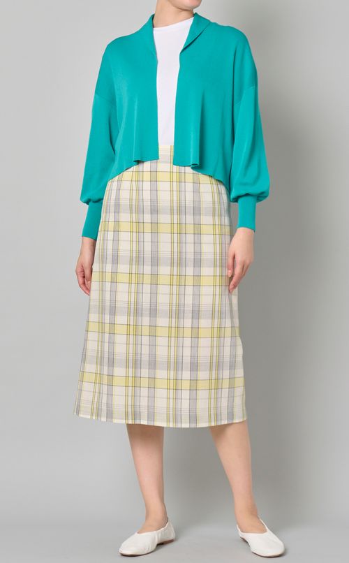 ショートシアーニットカーディガン