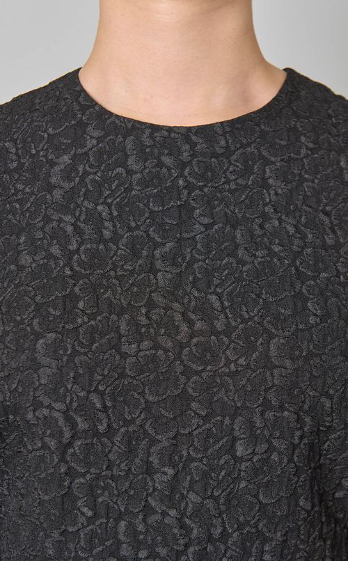 ジャガードパフショルダーワンピース