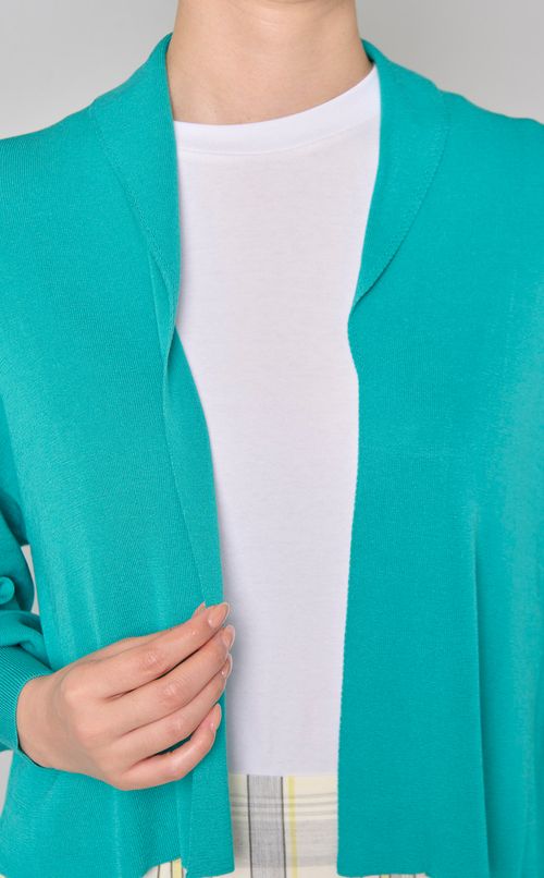 ショートシアーニットカーディガン