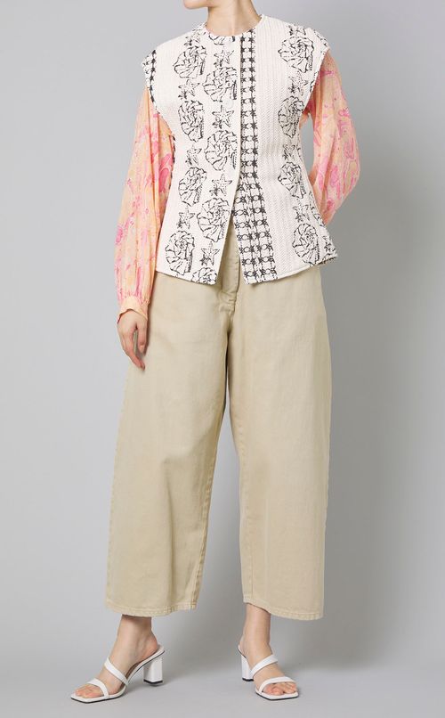 コットンワイドデニムパンツ