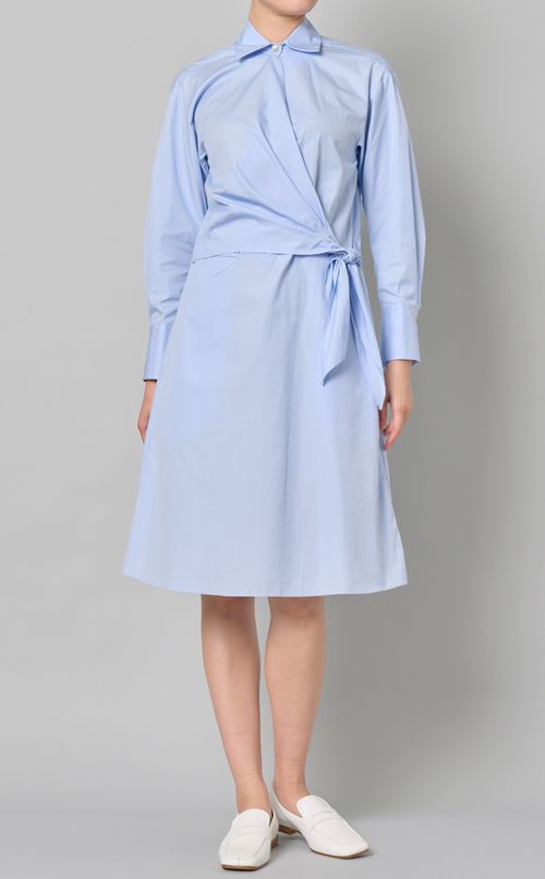 コットンラップシャツワンピース