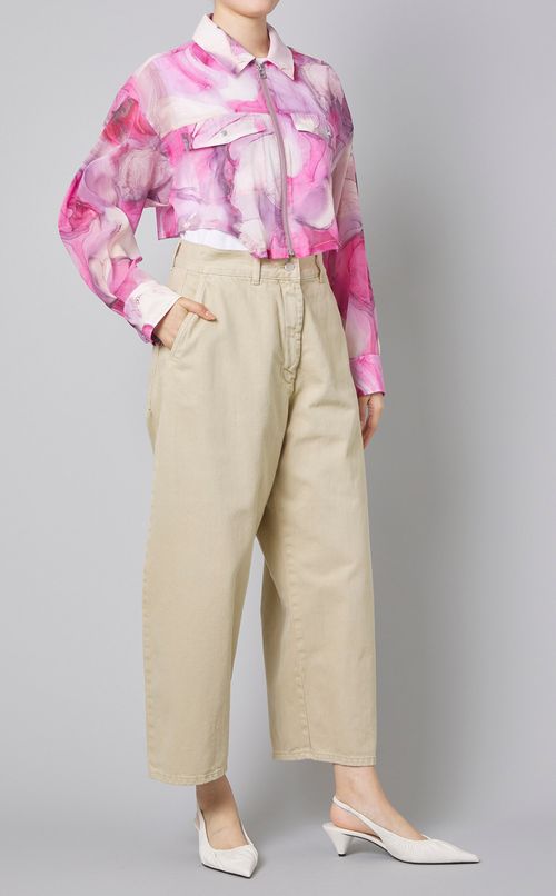 コットンワイドデニムパンツ