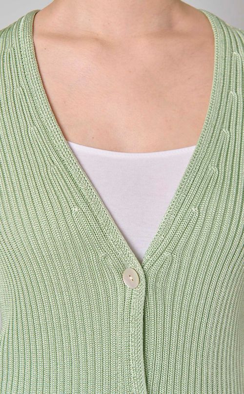 リブVネックカーディガン