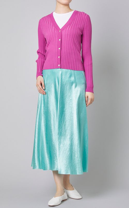 リブVネックフィットカーディガン