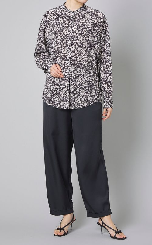 イザベルマラン　エトワール　ロングワンピース　マキシ　バイカラー　ギャザー　白黒 セール】 バイカラーディテールギャザードレス （ロング・マキシ