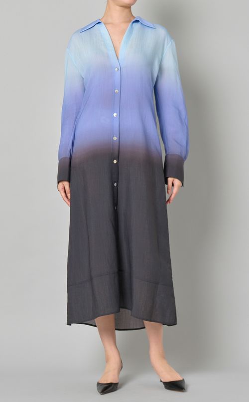 グラデーションシャツワンピース