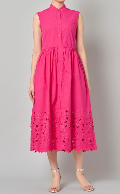 コットンフラワーレースワンピース