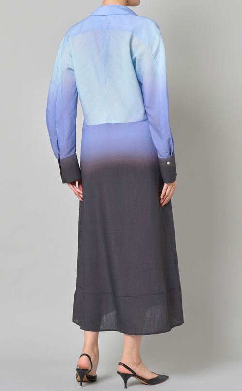 グラデーションシャツワンピース