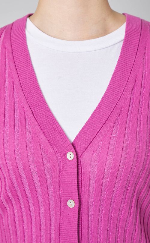 リブVネックフィットカーディガン