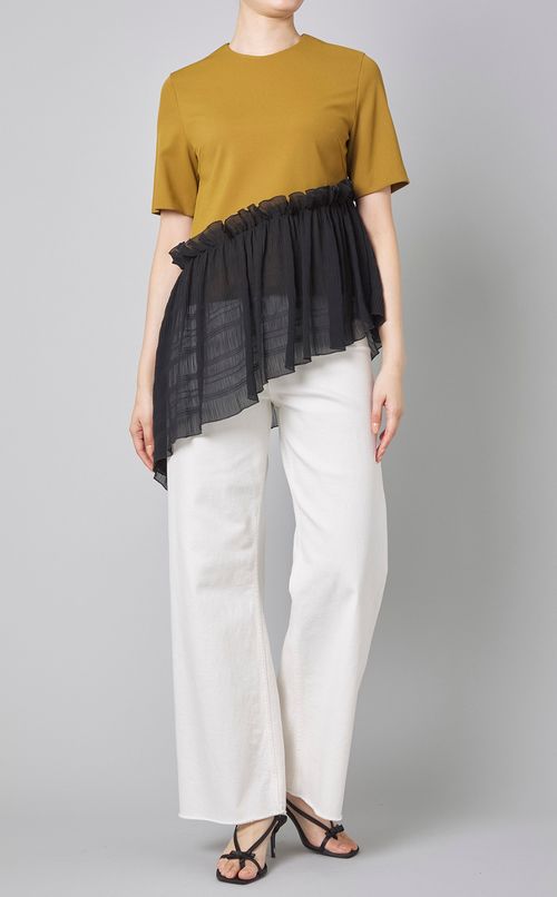 異素材コンビジャージープルオーバー