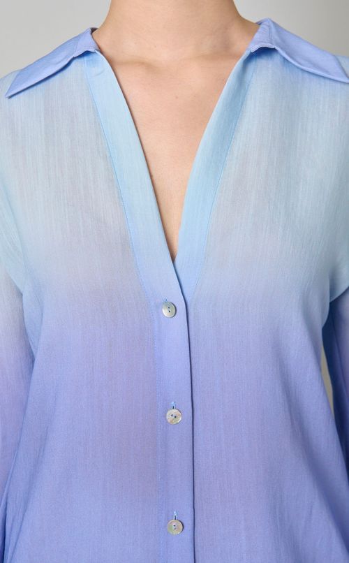 グラデーションシャツワンピース