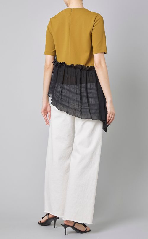 異素材コンビジャージープルオーバー