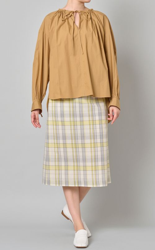 フロントリボンギャザーブラウス