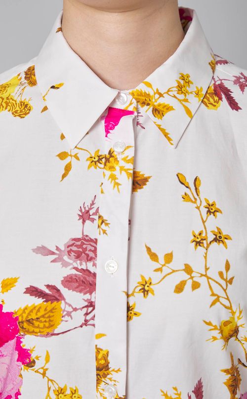 フレアカフコットンプリントワンピース