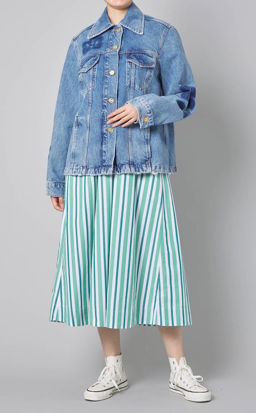 パッチロゴデニムブルゾン