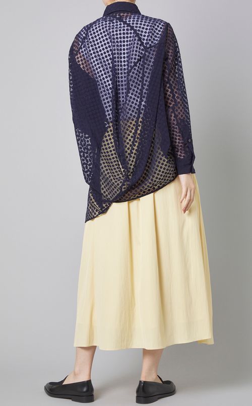 ドットオーガンジーボールブラウス