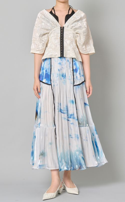 キャミソールレイヤードシアーブラウス