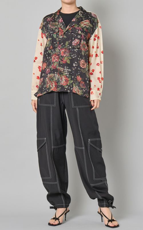 プリントミックスオープンカラーシャツ