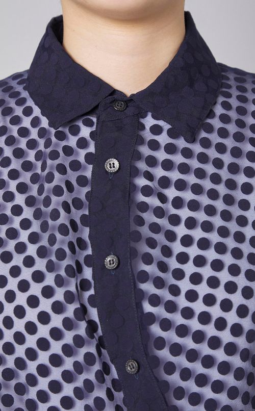 ドットオーガンジーボールブラウス