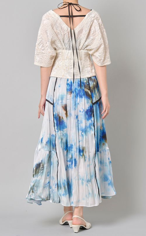 キャミソールレイヤードシアーブラウス