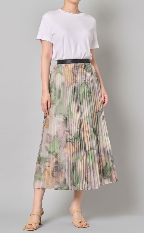 マーブルペイントプリーツスカート