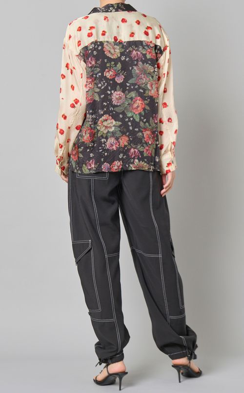 プリントミックスオープンカラーシャツ