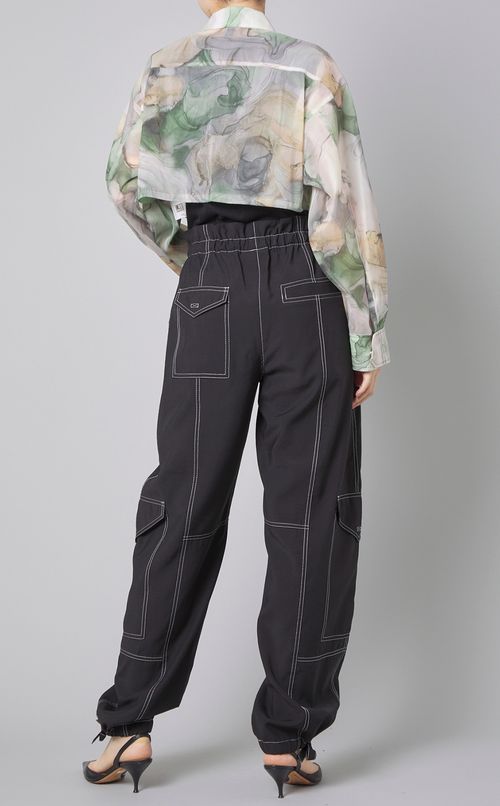 マーブルペイントジップシャツ