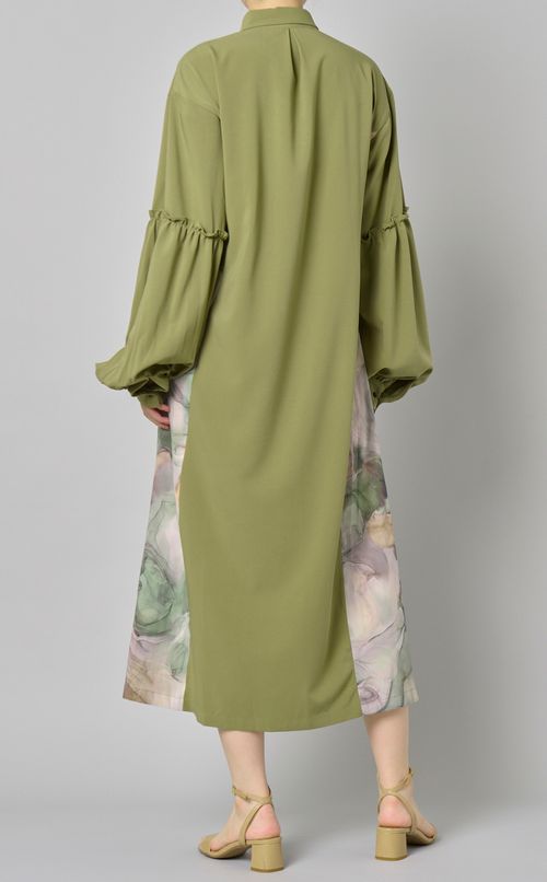 マーブルペイントパネルワンピース