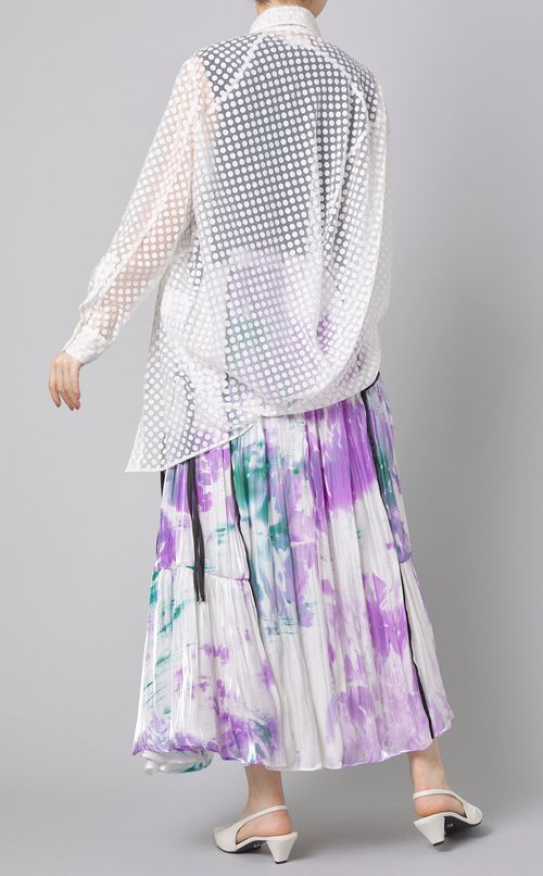 ドットオーガンジーボールブラウス