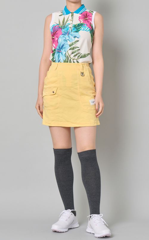 【手洗い可】フラワープリントポロシャツ