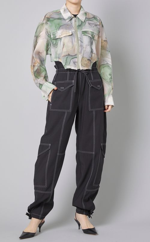 ハイウエストステッチカーゴパンツ