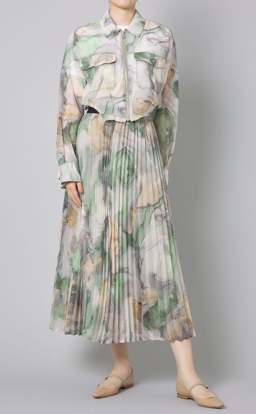 マーブルペイントプリーツスカート