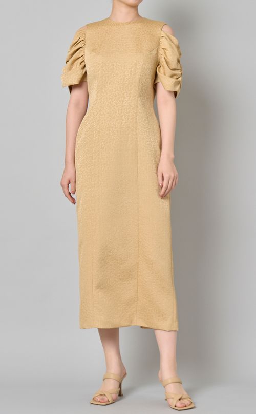 ジャガードショルダーデザインドレス