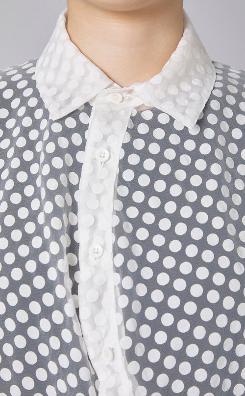 ドットオーガンジーボールブラウス