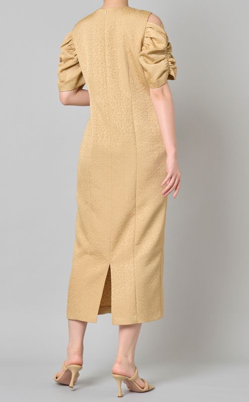 ジャガードショルダーデザインドレス