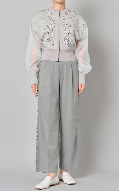 サイドフリルワイドパンツ